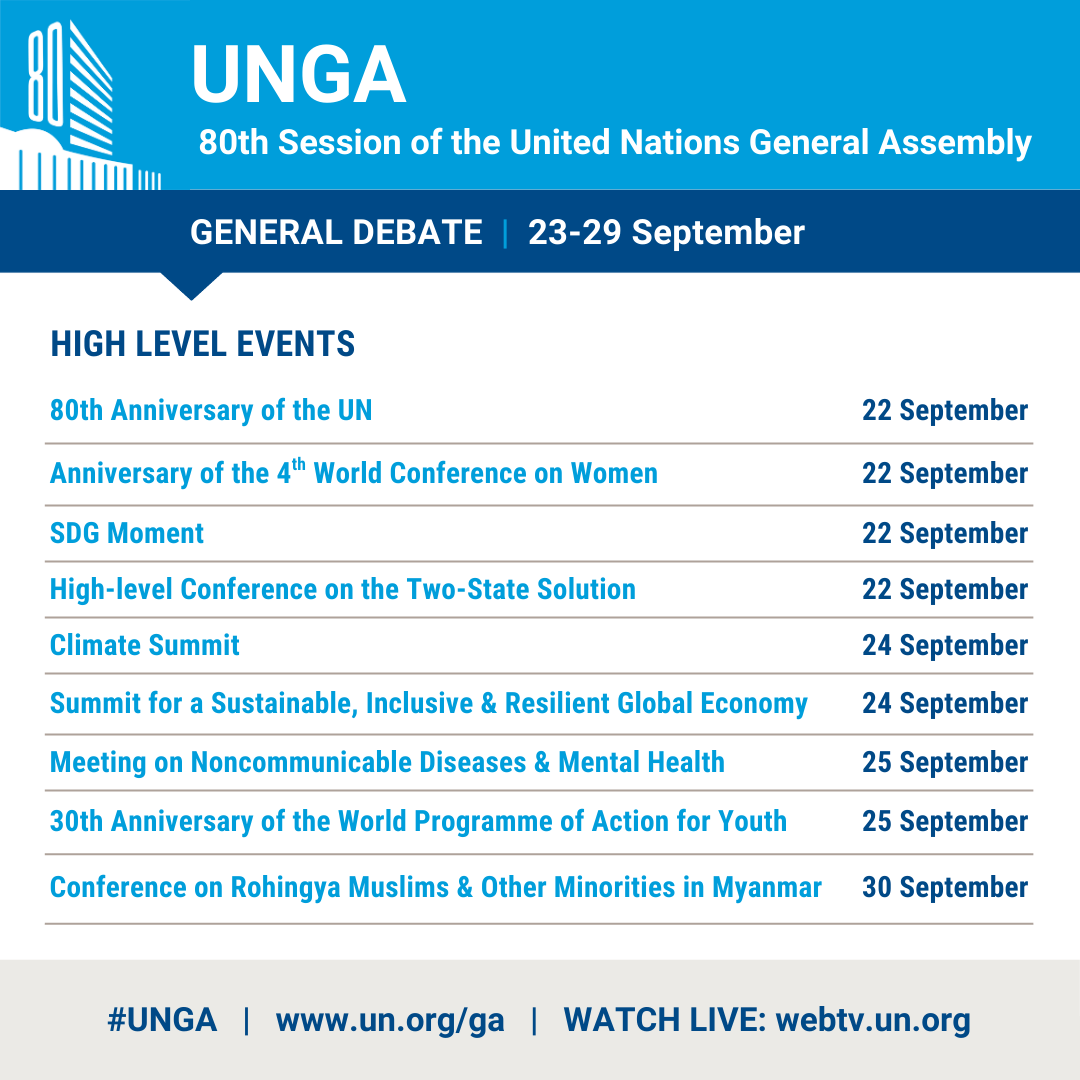 The 80th session of the UN General Assembly (UNGA)